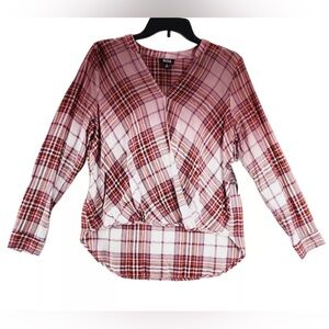 A.N.A. Plaid, Hi-Lo, Wrap-Style, Shirt